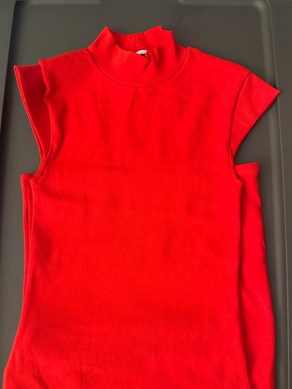 Zara Sleeveless Mock Neck Red Women's bodycon dress